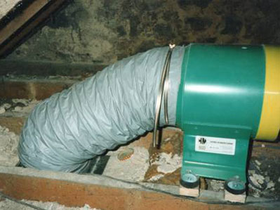 Positive ventilation system at work